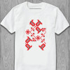 Tricou Ornament din bumbac roșu și negru